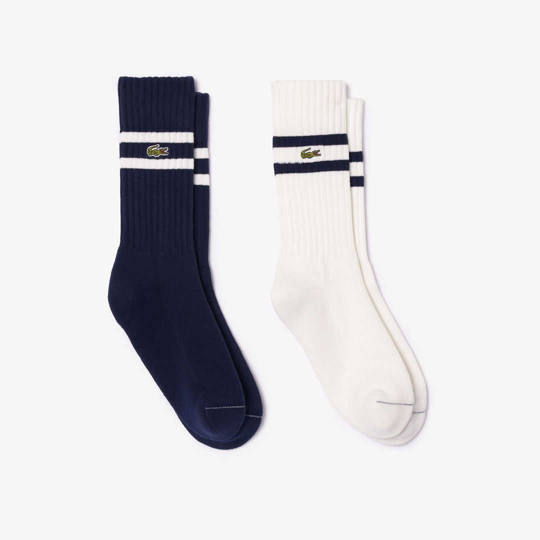 Unisex ribbed knit socks with contrast stripes  - RA6842