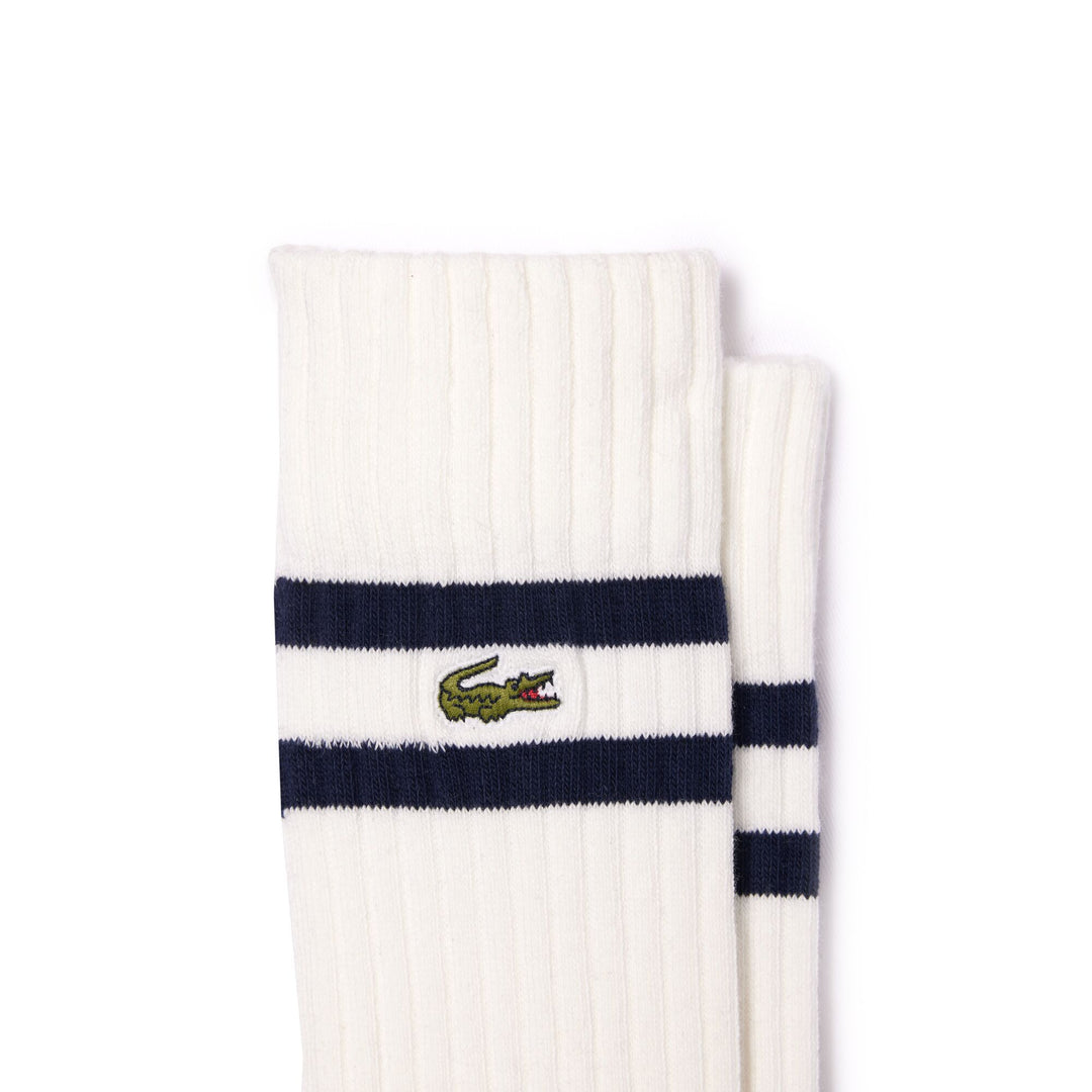 Unisex ribbed knit socks with contrast stripes  - RA6842