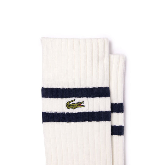 Unisex ribbed knit socks with contrast stripes  - RA6842