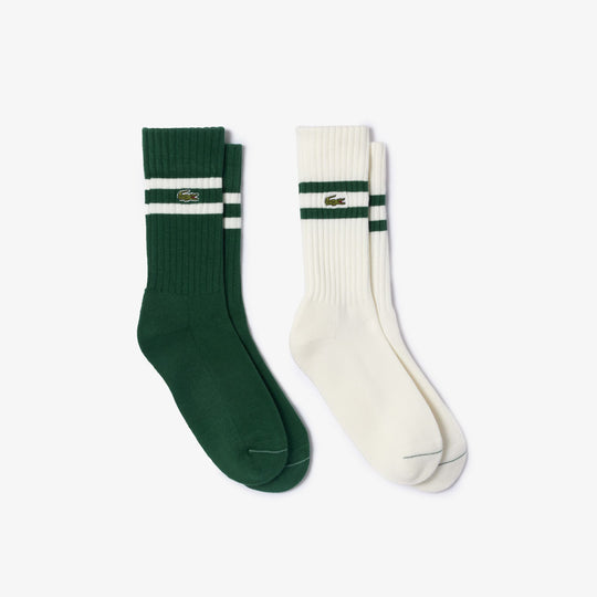 Unisex ribbed knit socks with contrast stripes  - RA6842