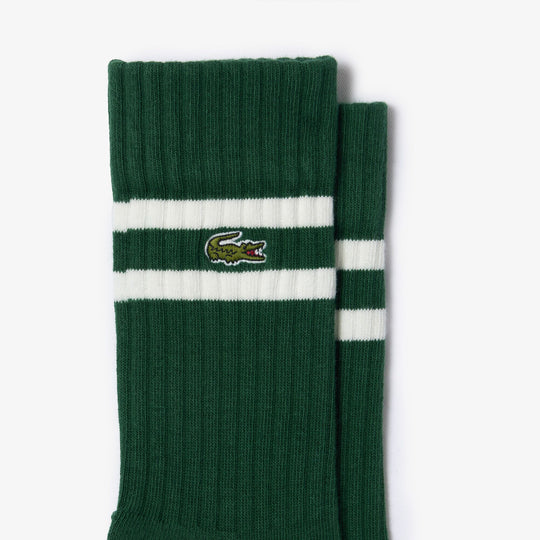 Unisex ribbed knit socks with contrast stripes  - RA6842