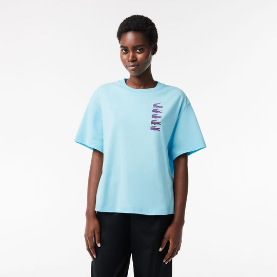 Oversize Iconic Croc Print Cotton T-shirt  - TF1640