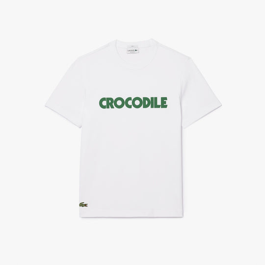 Pique Effect Slogan Cotton Jersey T-shirt - TH0134