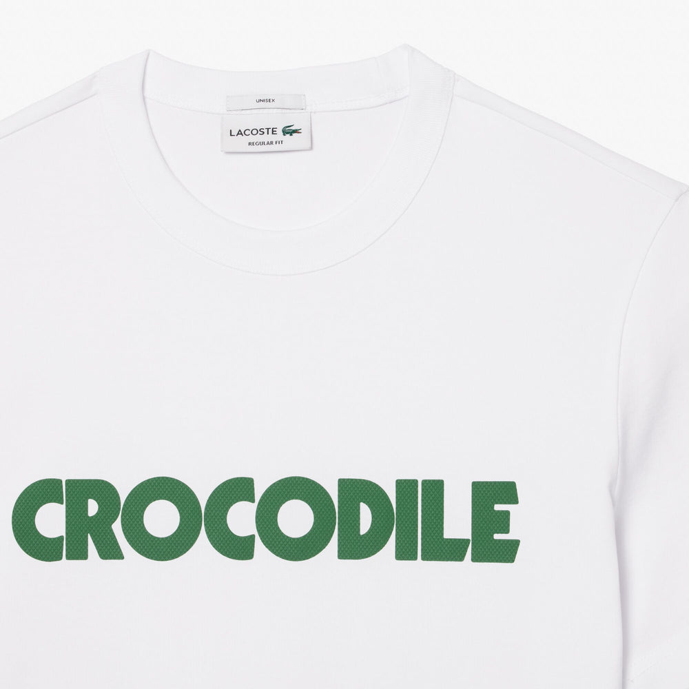Pique Effect Slogan Cotton Jersey T-shirt - TH0134