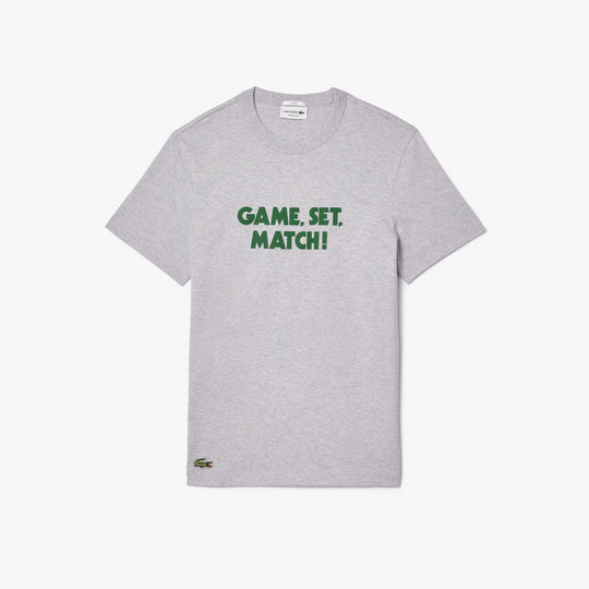 Pique Effect Slogan Cotton Jersey T-shirt - TH0134