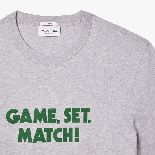 Pique Effect Slogan Cotton Jersey T-shirt - TH0134