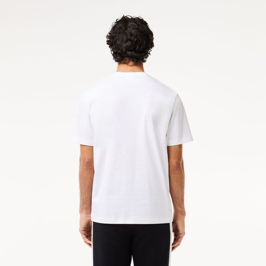Cotton Contrast Print and Badge T-shirt - TH7411