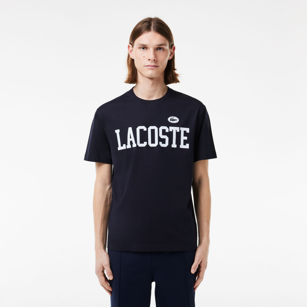 Cotton Contrast Print and Badge T-shirt - TH7411