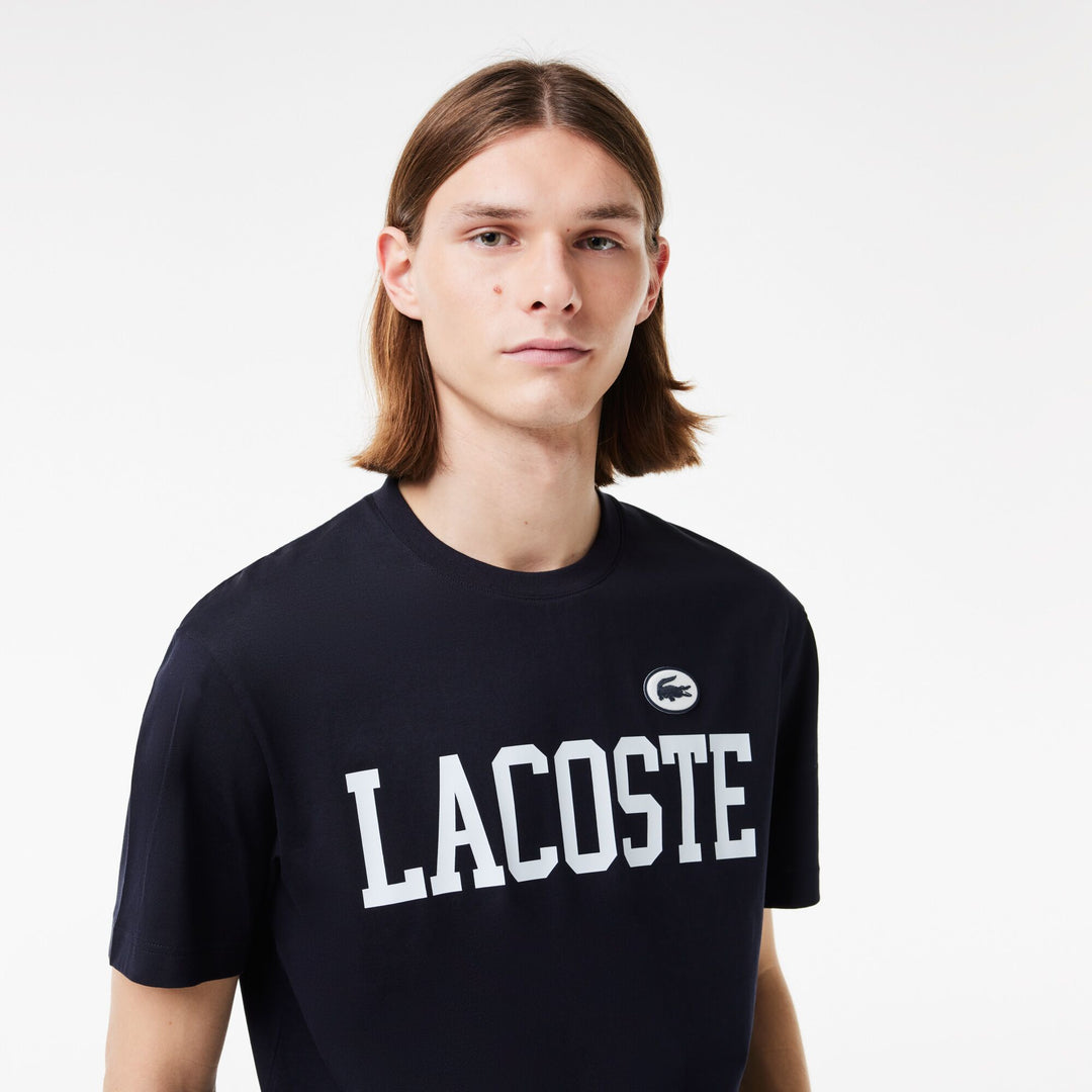 Cotton Contrast Print and Badge T-shirt - TH7411
