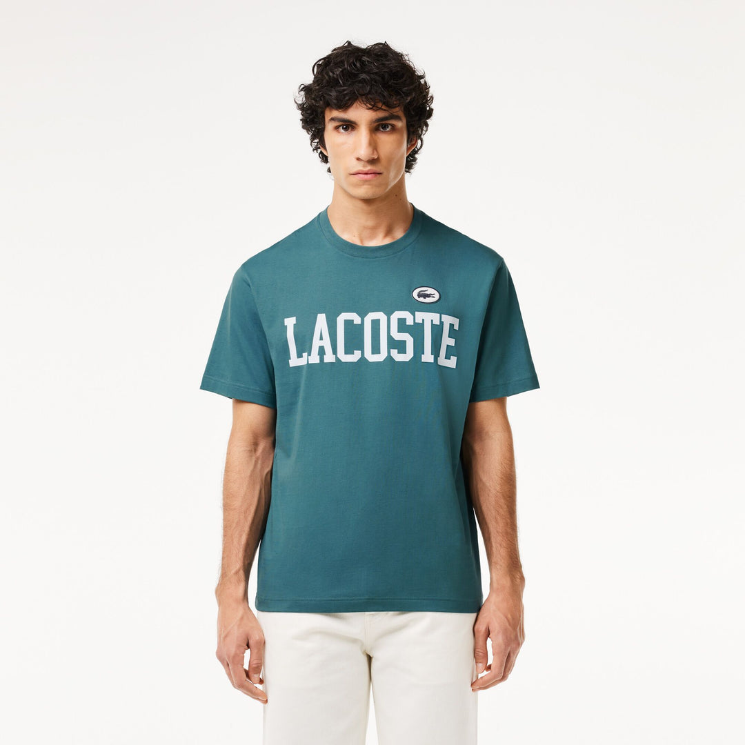 Cotton Contrast Print and Badge T-shirt - TH7411
