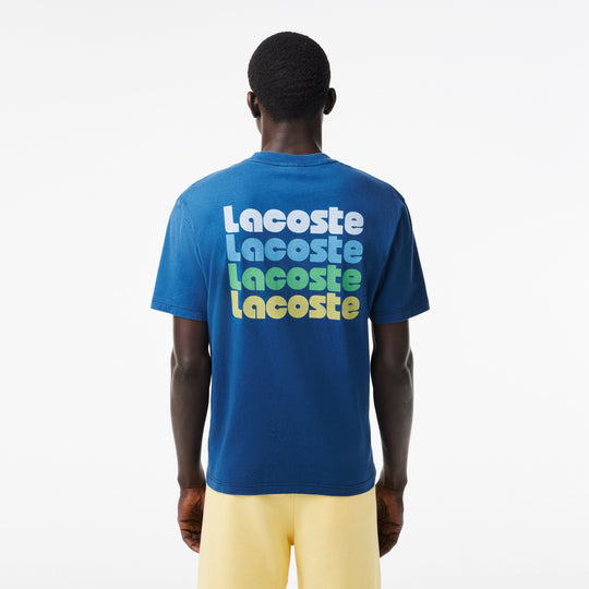 Washed Effect Ombré Lacoste Print T-shirt - TH7544