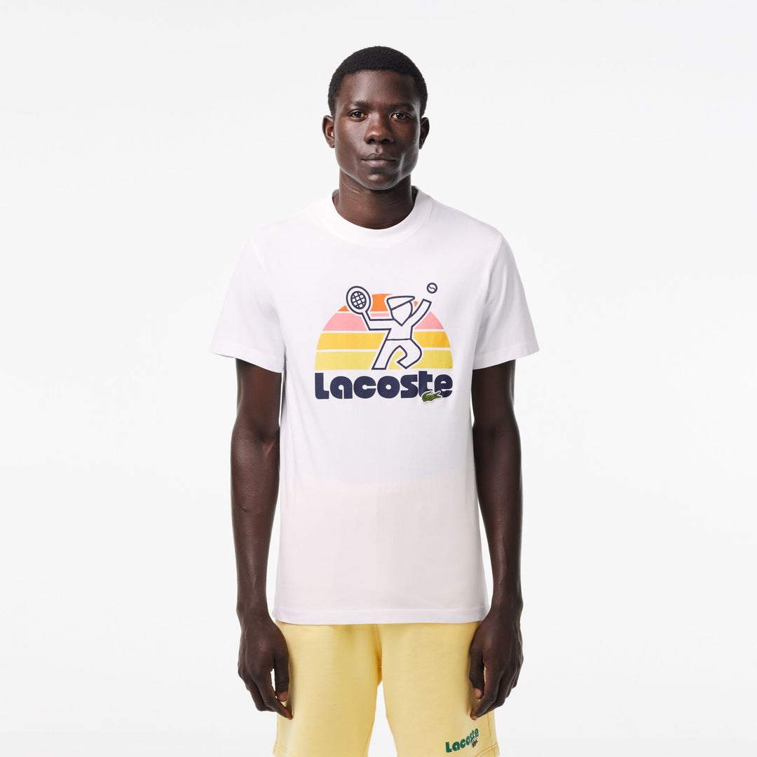 Washed Effect Tennis Print T-shirt  - TH8567