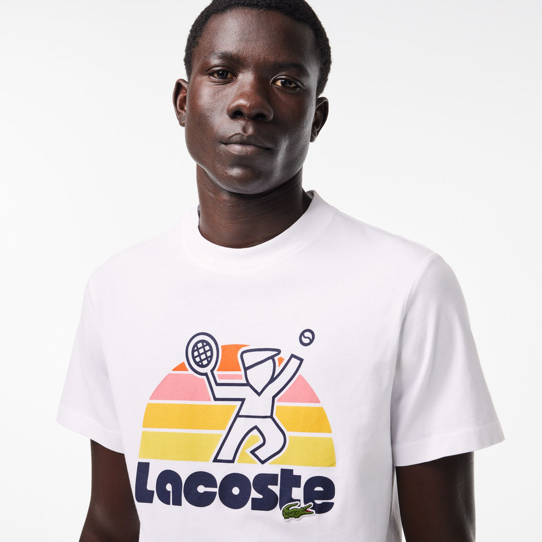 Washed Effect Tennis Print T-shirt  - TH8567