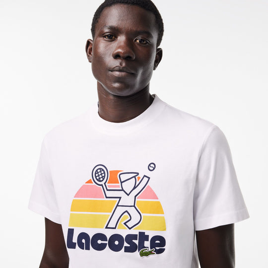 Washed Effect Tennis Print T-shirt  - TH8567