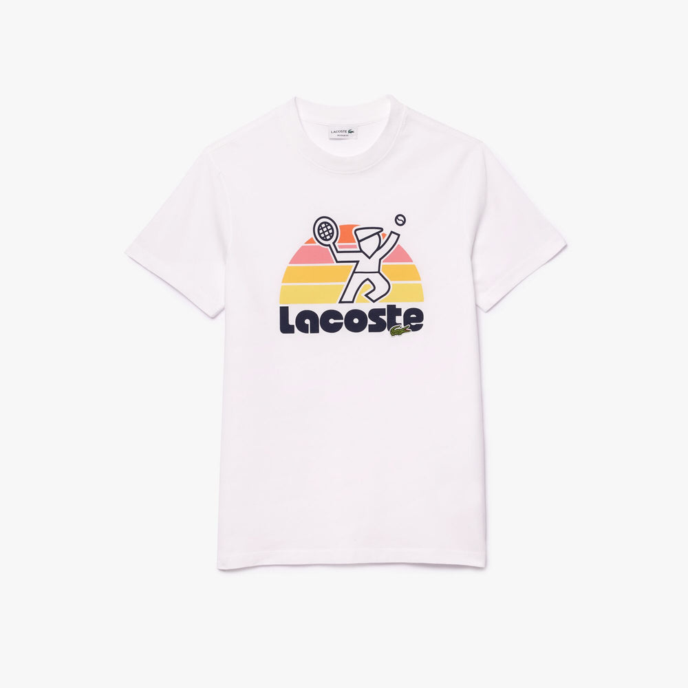 Washed Effect Tennis Print T-shirt  - TH8567