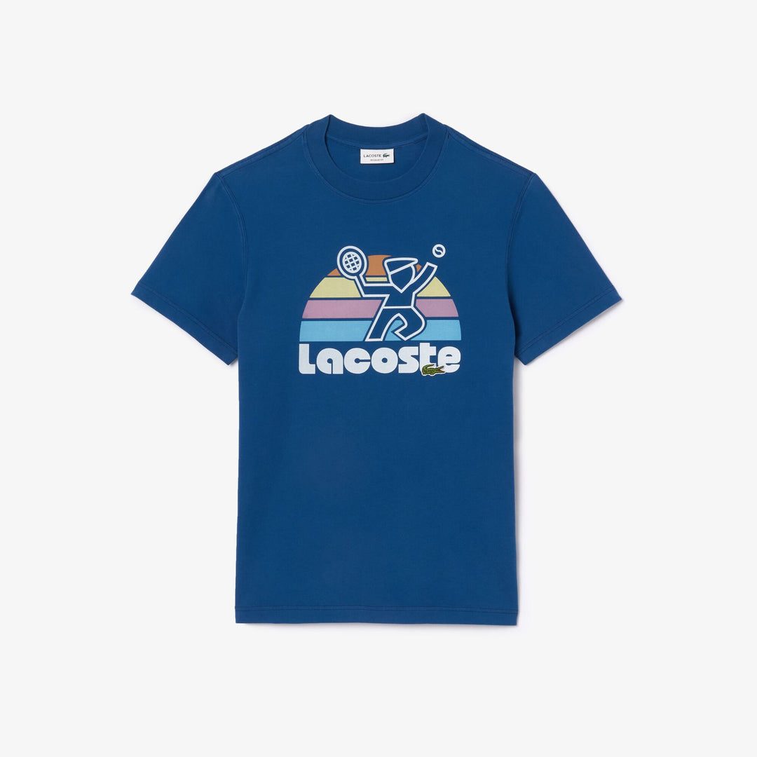 Washed Effect Tennis Print T-shirt  - TH8567