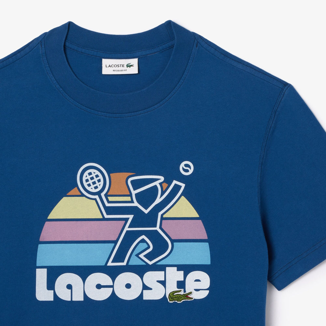 Washed Effect Tennis Print T-shirt  - TH8567