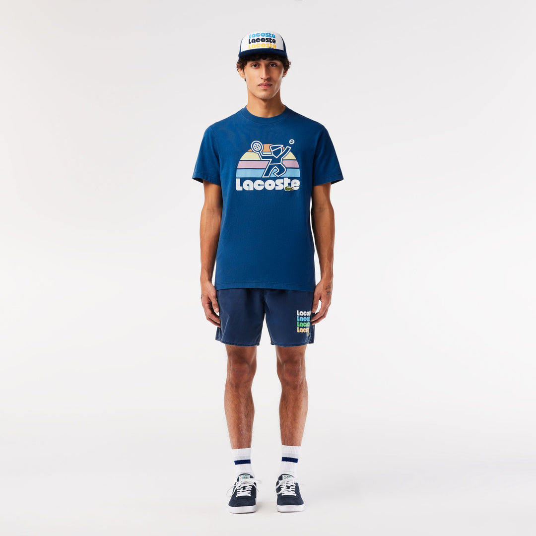 Washed Effect Tennis Print T-shirt  - TH8567
