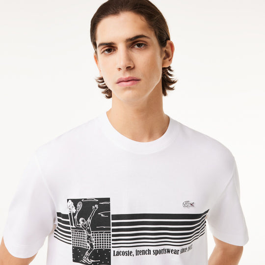 French Made Tennis Print Heavy T-shirt - TH9426 - MYHOLDAL LEBANON