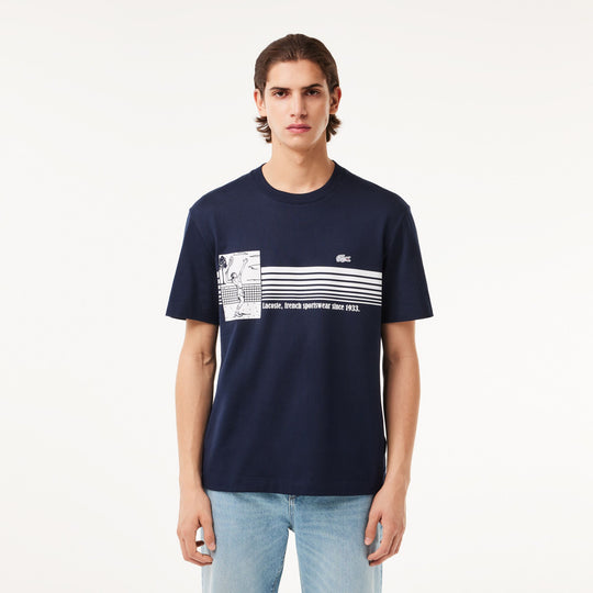 French Made Tennis Print Heavy T-shirt - TH9426 - MYHOLDAL LEBANON