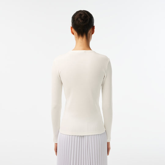 Long Sleeved Ribbed Cotton T-shirt - TF1692