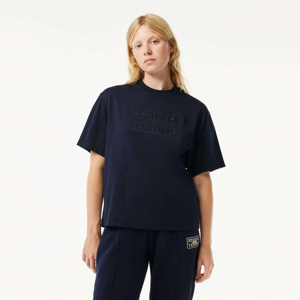 Oversized Cotton Tennis Embroidery T-shirt  - TF5322