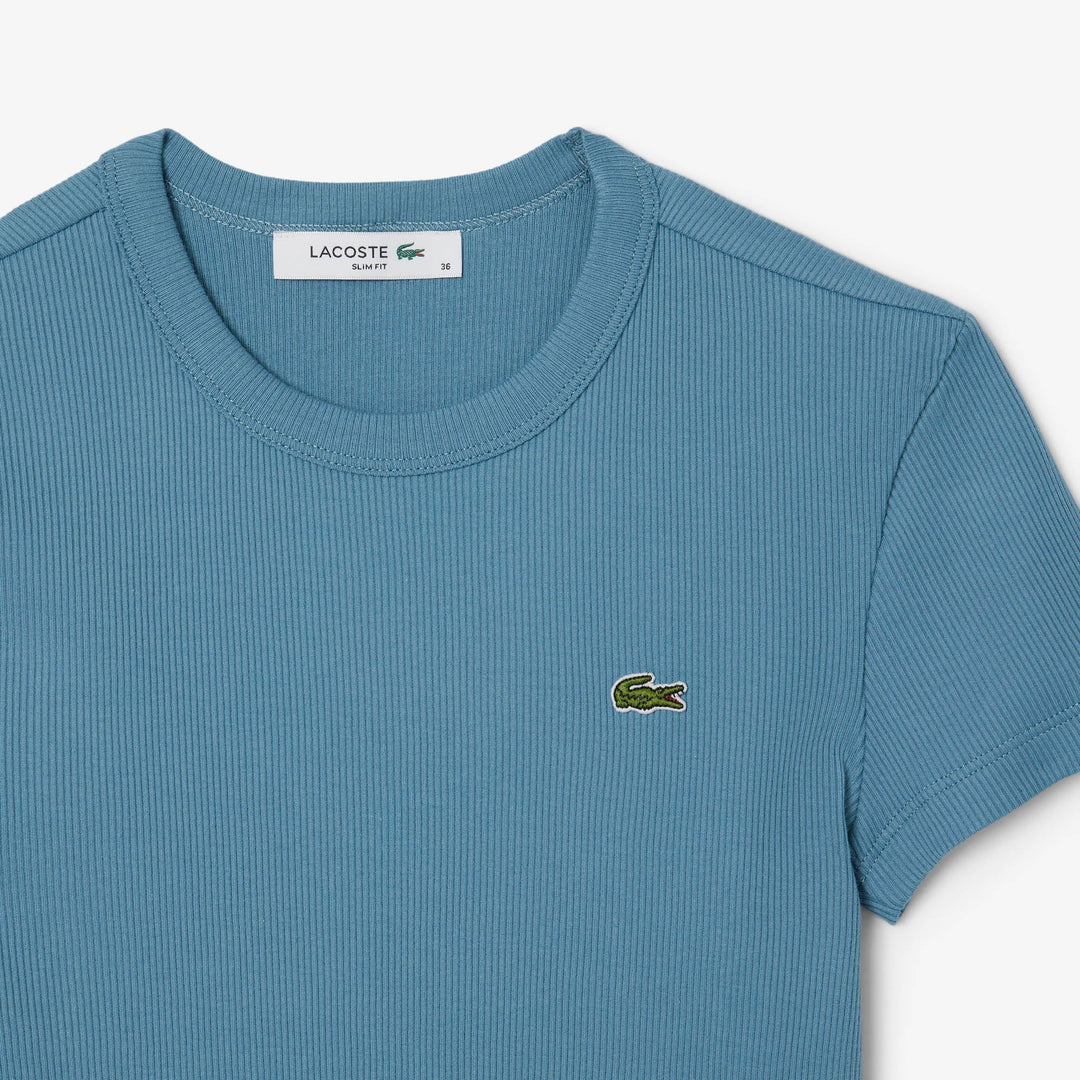 Slim Fit Ribbed Cotton T-shirt-TF5538