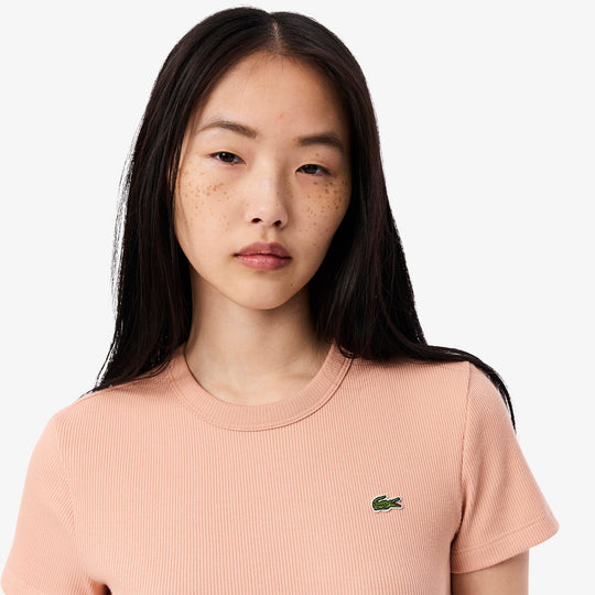 Slim Fit Ribbed Cotton T-shirt-TF5538