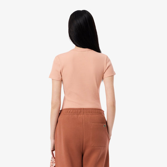 Slim Fit Ribbed Cotton T-shirt-TF5538