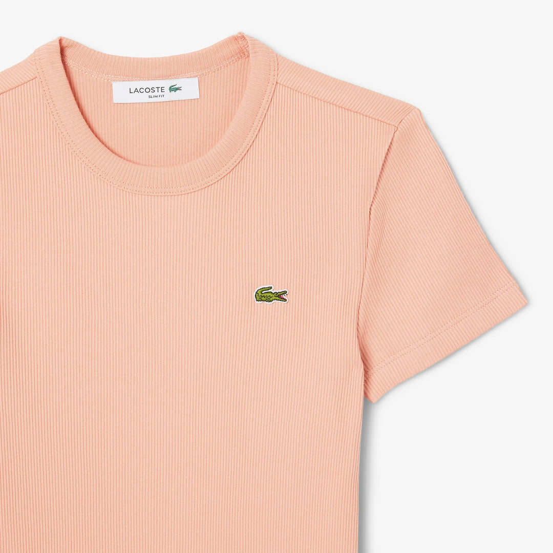 Slim Fit Ribbed Cotton T-shirt-TF5538