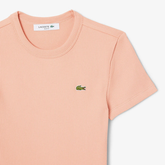 Slim Fit Ribbed Cotton T-shirt-TF5538