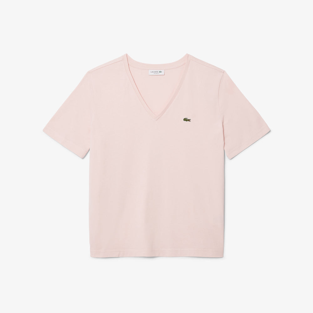 Relaxed Fit Soft Cotton V Neck T-shirt-TF7300