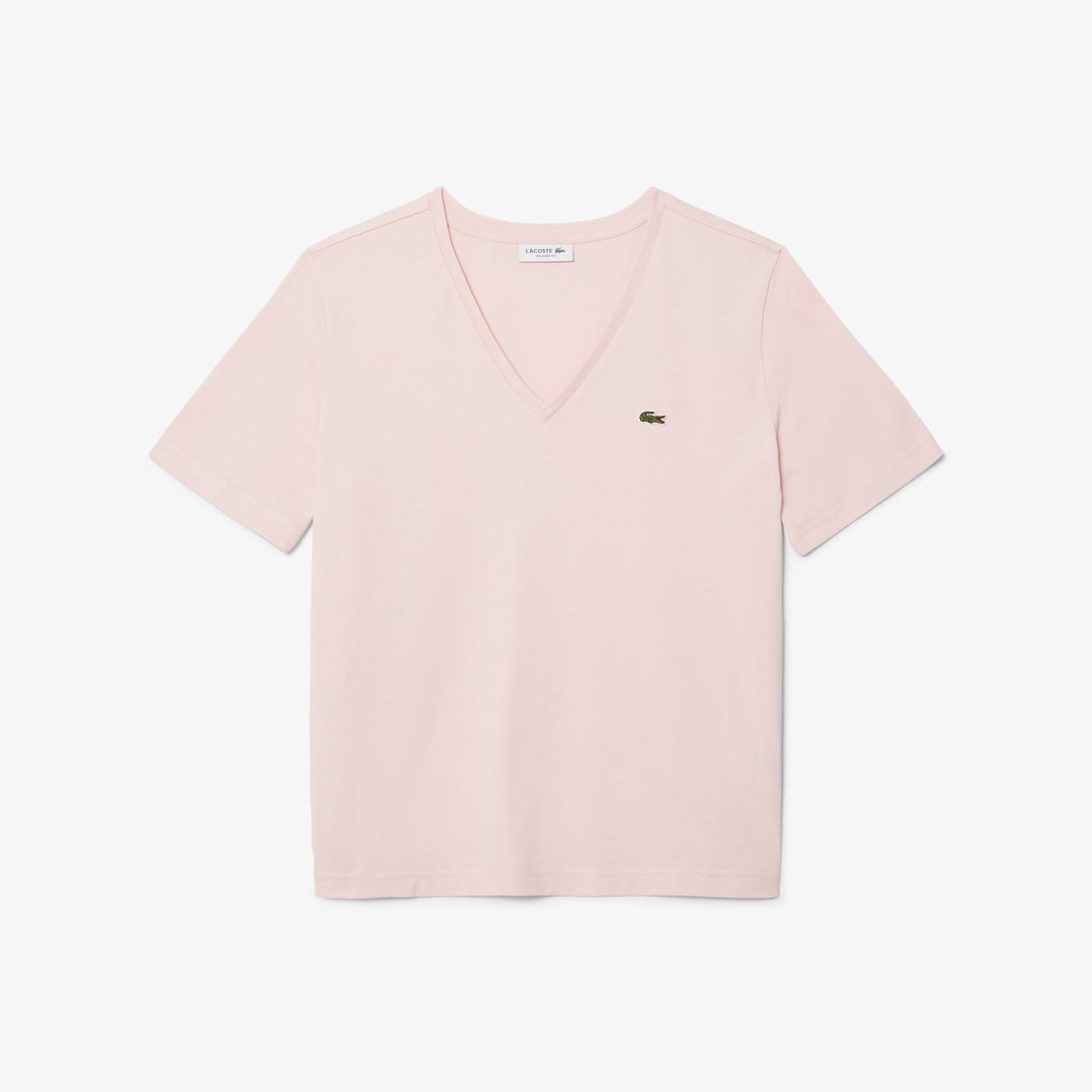Relaxed Fit Soft Cotton V Neck T-shirt-TF7300