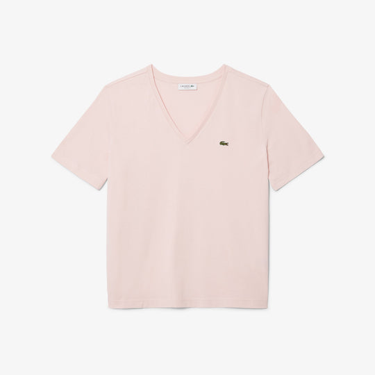 Relaxed Fit Soft Cotton V Neck T-shirt-TF7300