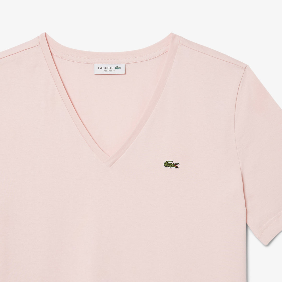 Relaxed Fit Soft Cotton V Neck T-shirt-TF7300