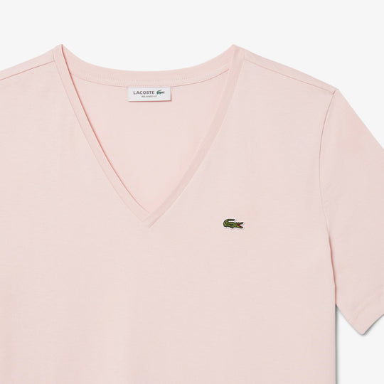 Relaxed Fit Soft Cotton V Neck T-shirt-TF7300