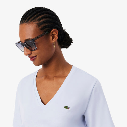 Relaxed Fit Soft Cotton V Neck T-shirt - TF7300