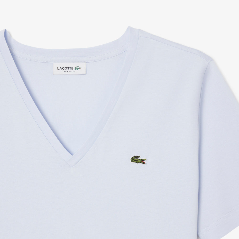 Relaxed Fit Soft Cotton V Neck T-shirt - TF7300