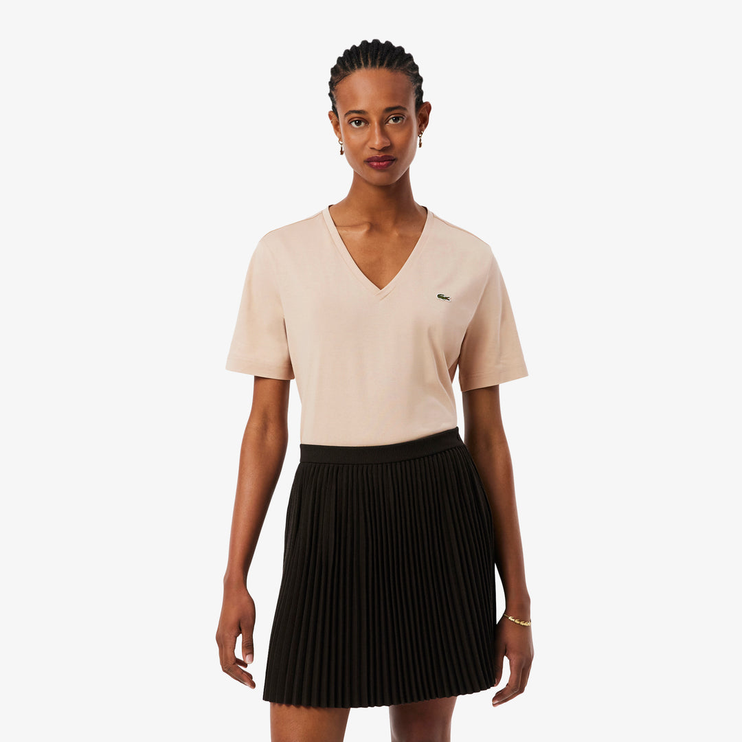 Relaxed Fit Soft Cotton V Neck T-shirt - TF7300