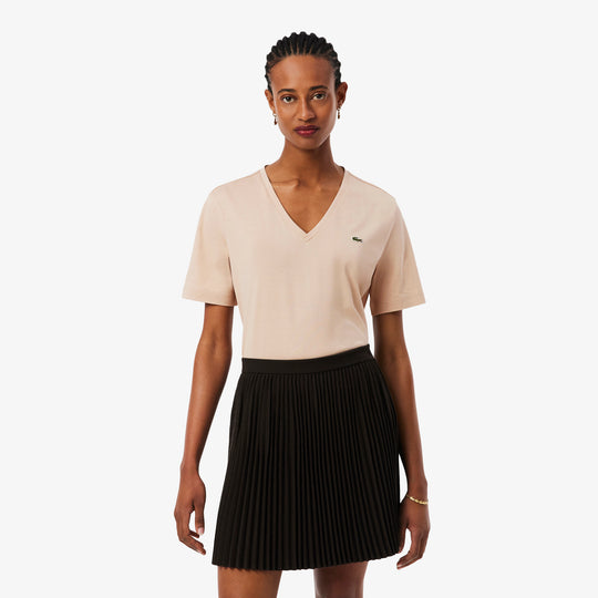 Relaxed Fit Soft Cotton V Neck T-shirt - TF7300