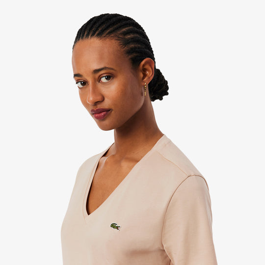 Relaxed Fit Soft Cotton V Neck T-shirt - TF7300