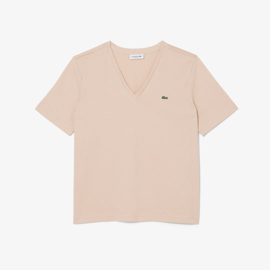 Relaxed Fit Soft Cotton V Neck T-shirt - TF7300