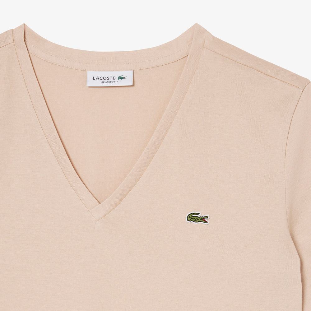 Relaxed Fit Soft Cotton V Neck T-shirt - TF7300