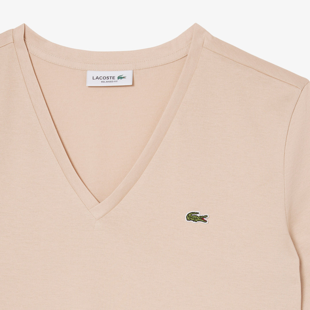 Relaxed Fit Soft Cotton V Neck T-shirt - TF7300