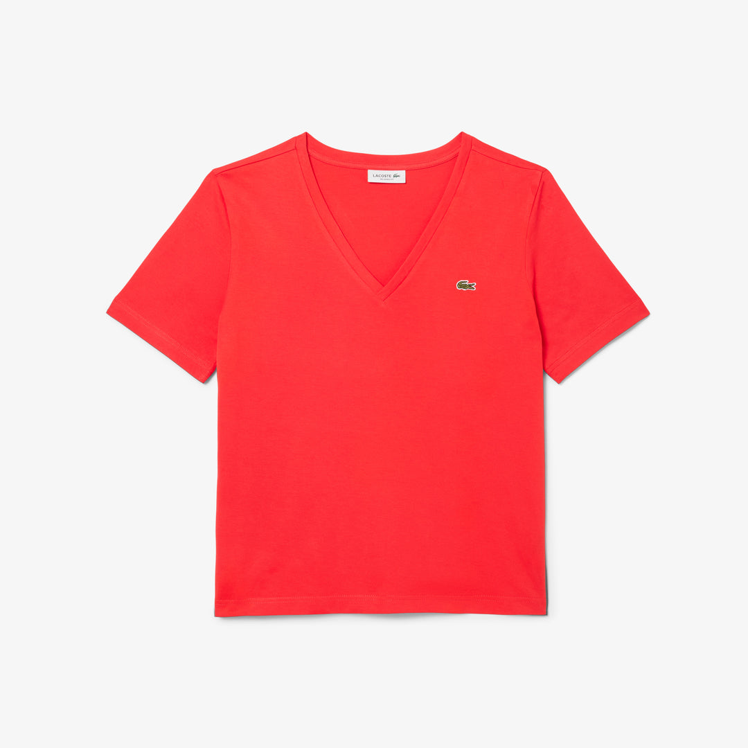 Relaxed Fit Soft Cotton V Neck T-shirt - TF7300