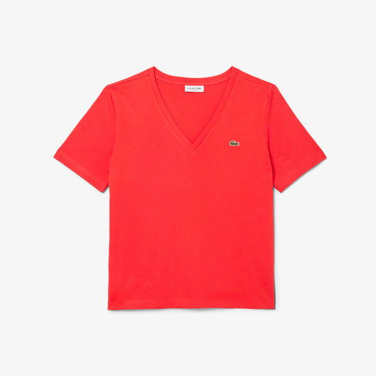 Relaxed Fit Soft Cotton V Neck T-shirt - TF7300