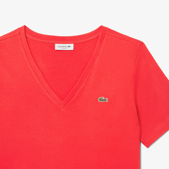 Relaxed Fit Soft Cotton V Neck T-shirt - TF7300
