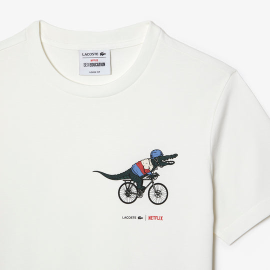 Women’S Lacoste X Netflix Organic Cotton Jersey T-Shirt - Tf7349