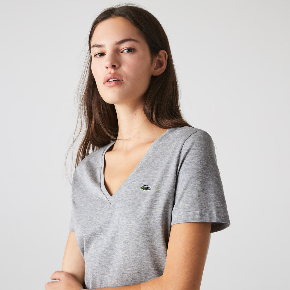 Women's V-Neck Loose Fit Cotton T-Shirt - TF8392