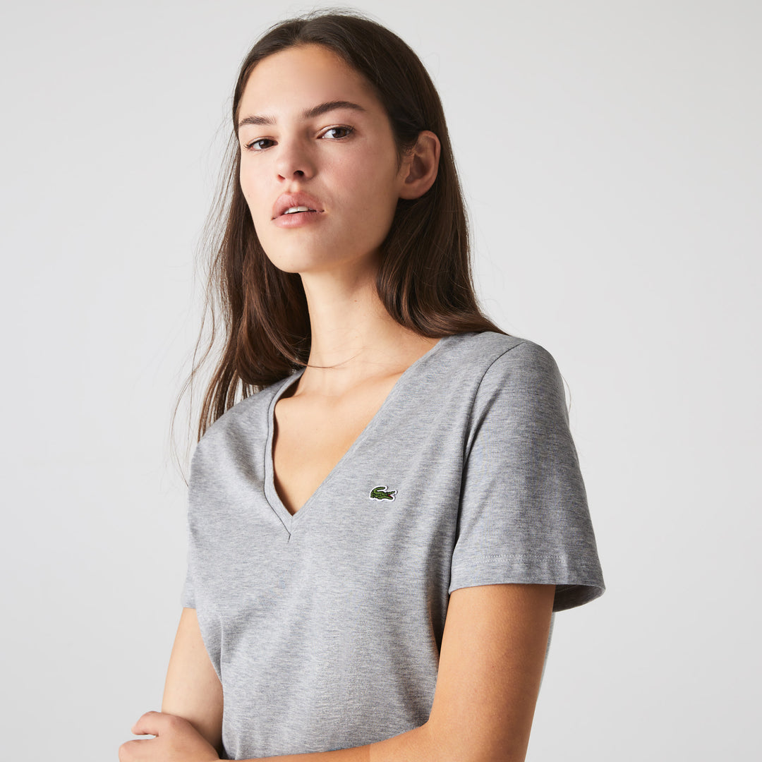 Women's V-Neck Loose Fit Cotton T-Shirt - TF8392